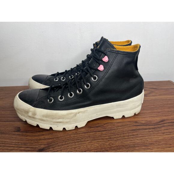 Converse Chuck Taylor All Star Lugged Sole High Top Black Saffron Yellow sz 10.5 - Picture 5 of 8